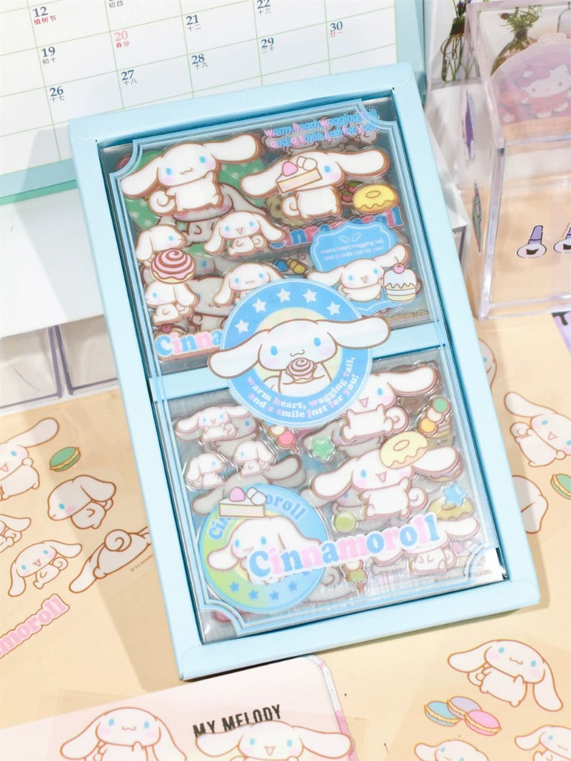 Kikizap Sanrio Boxed Cartoon Transparent Stickers - Cute Cinnamoroll Decorations - kikizap