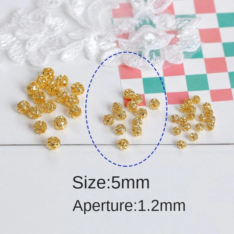 Kikizap 18K Gold Plated Color Retention Ball Beads - DIY Jewelry Accessories