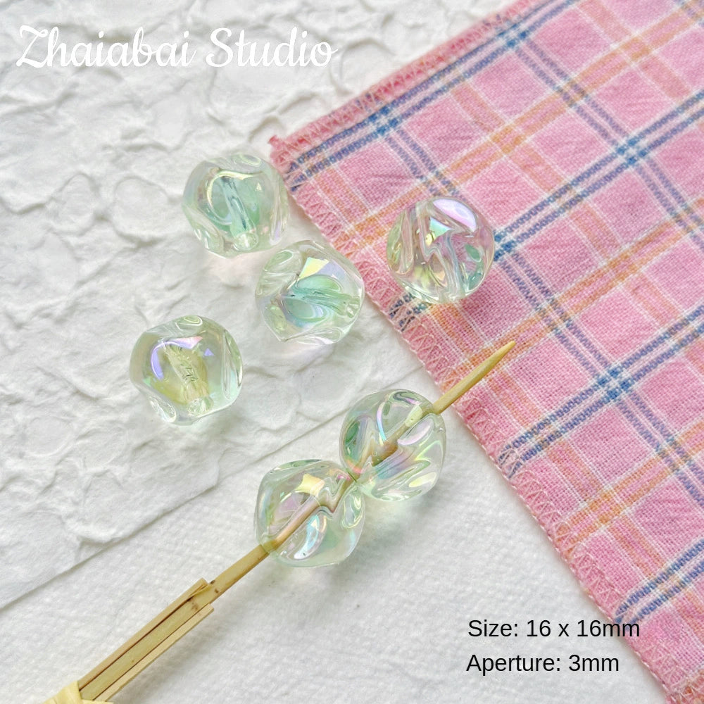 Kikizap Cute Pink Green Collision Color Acrylic Pearl - DIY Hand-Painted Bead Jewelry Accessories - kikizap