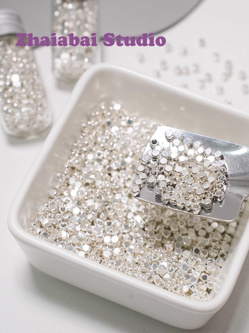 Kikizap Silver Flake Beads - DIY Jewelry Making Supplies for Bracelets and Necklaces - kikizap