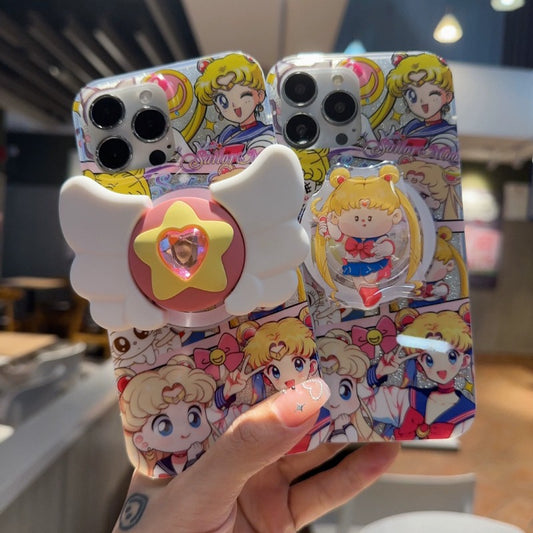 Kikizap Sailor Moon Glitter iPhone 15 Pro Max Case - Wireless Magnetic Shell - kikizap