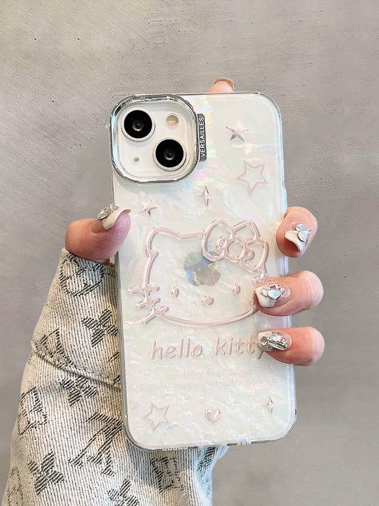 Kikizap Beautiful Shell Pattern Phone Case for iPhone - Cute Hello Kitty Design - kikizap