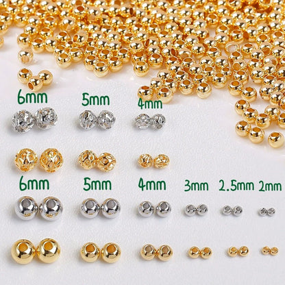 Kikizap 18K Gold Plated Color Retention Ball Beads - DIY Jewelry Accessories - kikizap