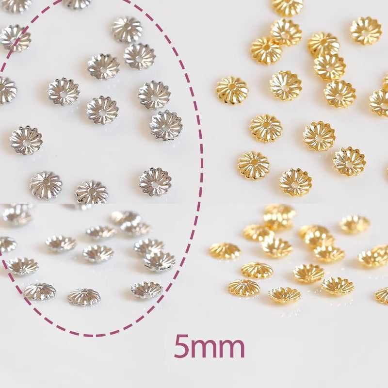 Kikizap 18K Gold Plated Filigree Bead Caps for DIY Jewelry - Assorted Sizes - kikizap
