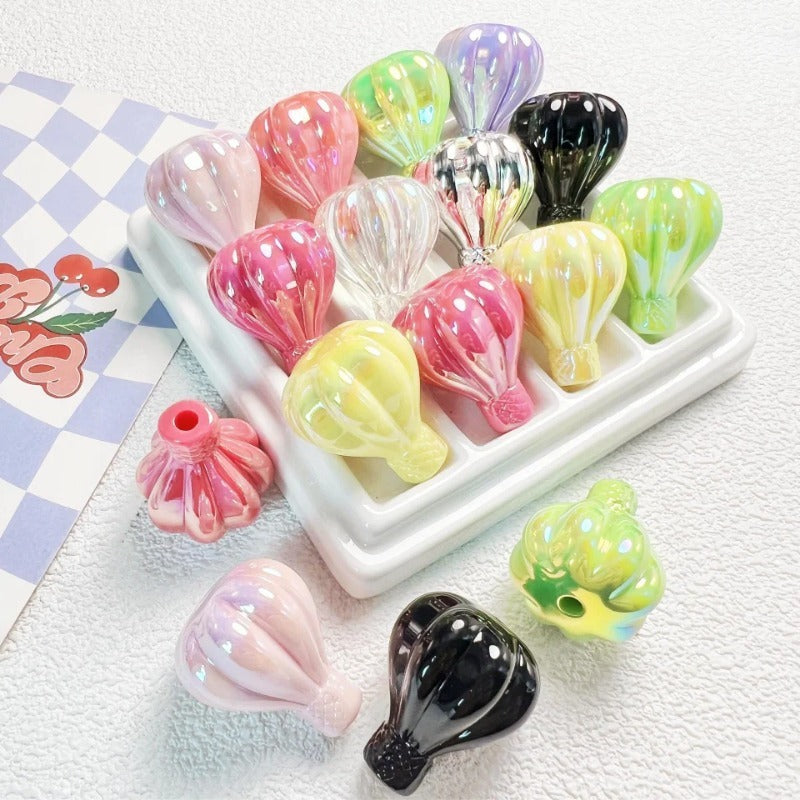 Kikizap 10 UV Coated Solid Color Bear Donut Butterfly Beads DIY Mobile Accessories Kit - kikizap