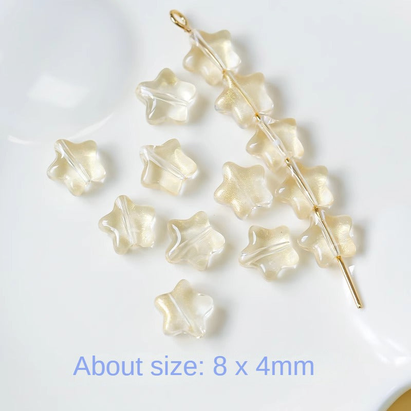 Kikizap 10 Czech Glass Star Beads for DIY Jewelry - kikizap