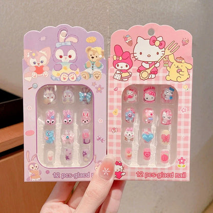 Kikizap Sanrio Melody Strawberry Bear Cinnamoroll Cartoon Nail Stickers - Cute, Waterproof, Long-lasting