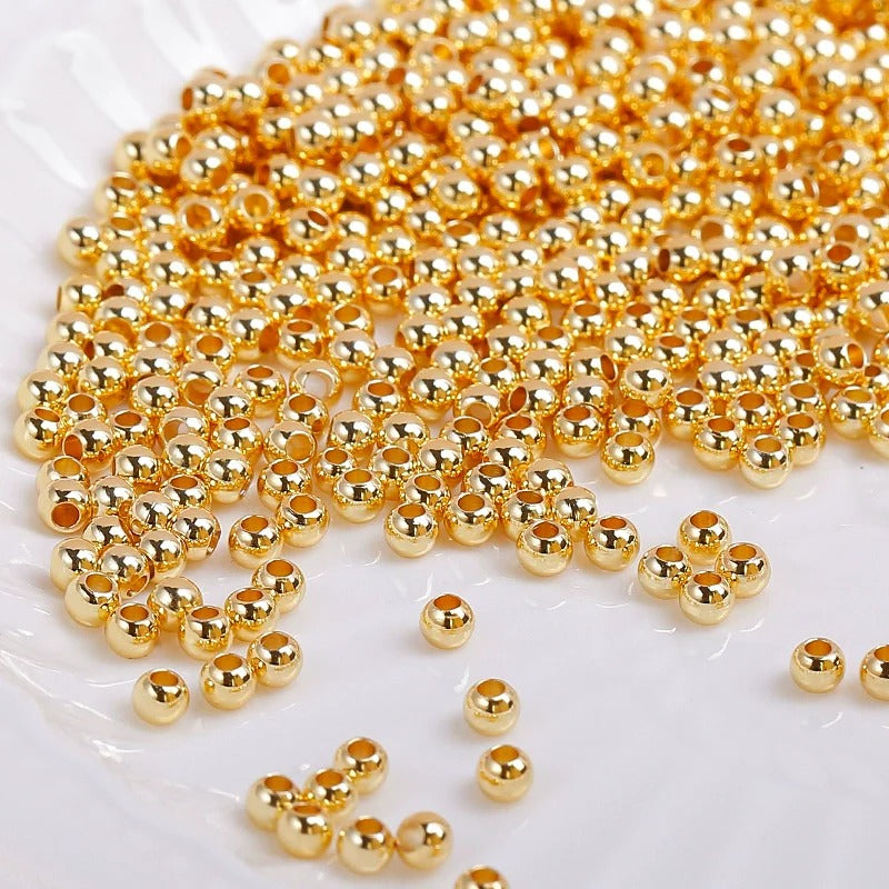 Kikizap 18K Gold Plated Color Retention Ball Beads - DIY Jewelry Accessories - kikizap