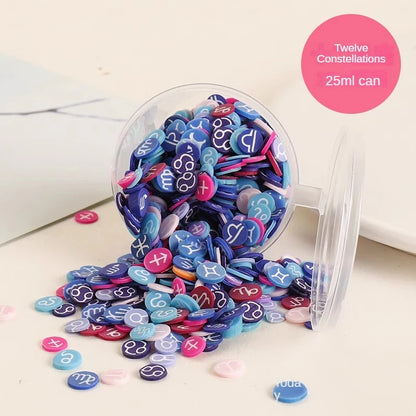 Kikizap Colorful Candy Heart Stickers - DIY Cream Glue Phone Case Handmade Hair Accessories Soft Clay Small Parts