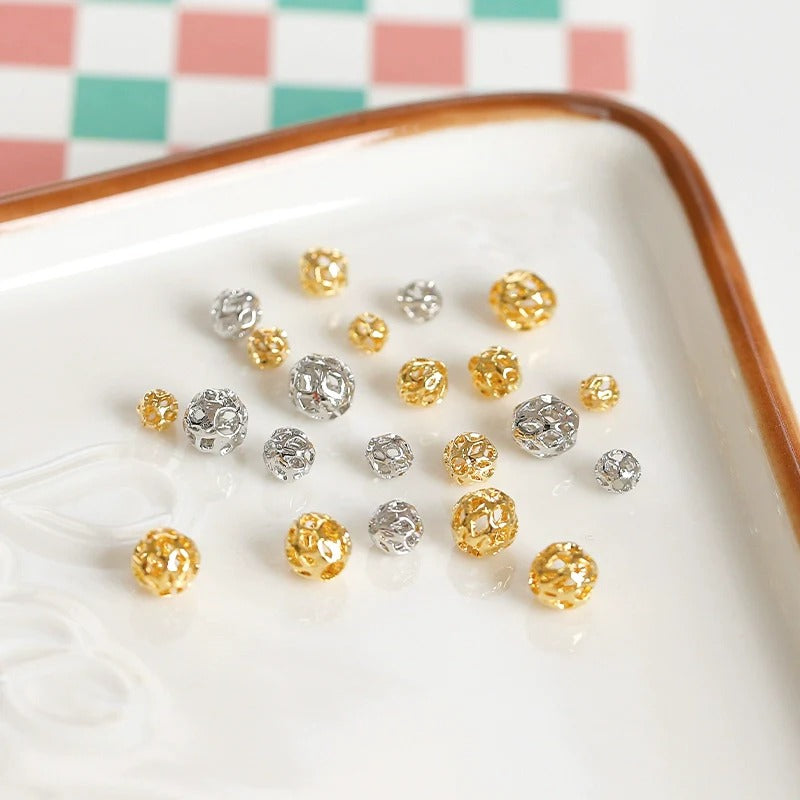 Kikizap 18K Gold Plated Color Retention Ball Beads - DIY Jewelry Accessories - kikizap