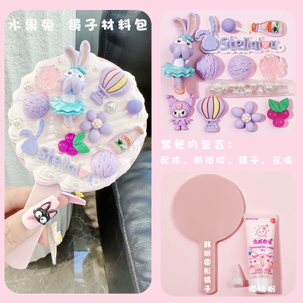Cream Glue Mirror DIY Material Package - Handmade Cosmetic Mirror for Children - kikizap