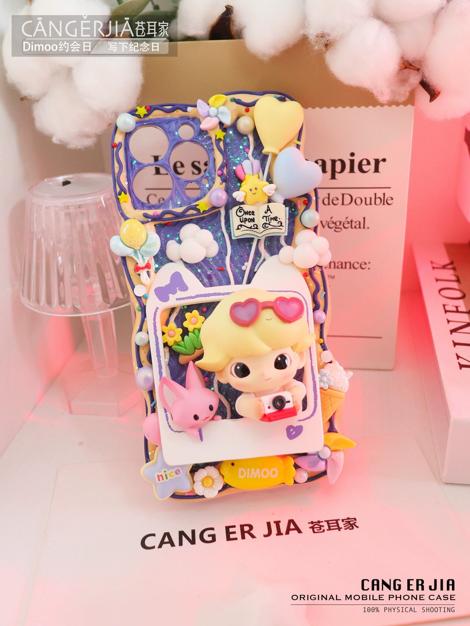 Kikizap "Dimoo's Date Day" Series Decoden Phone Case|Cream Glue Phone Case - kikizap