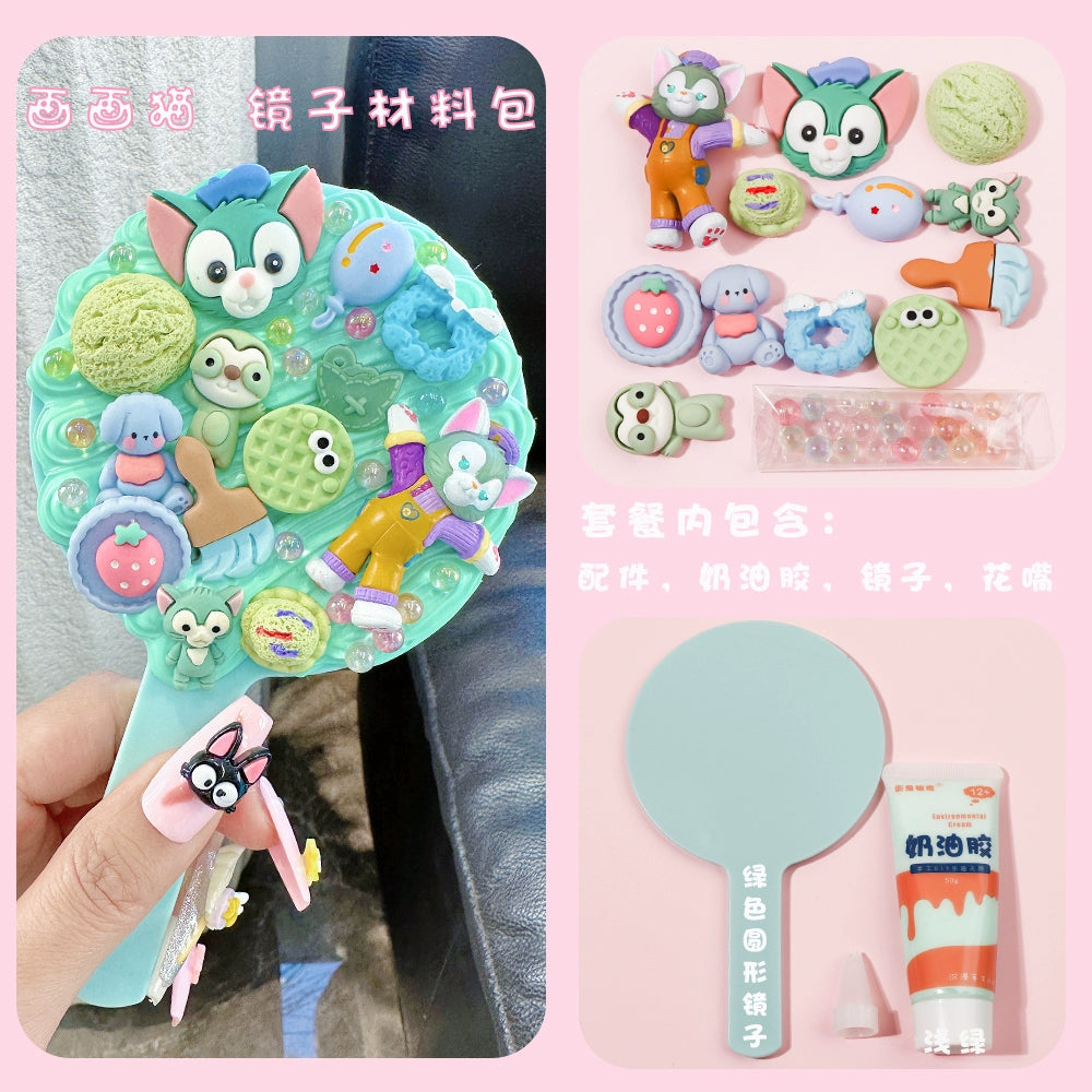 Cream Glue Mirror DIY Material Package - Handmade Cosmetic Mirror for Children - kikizap