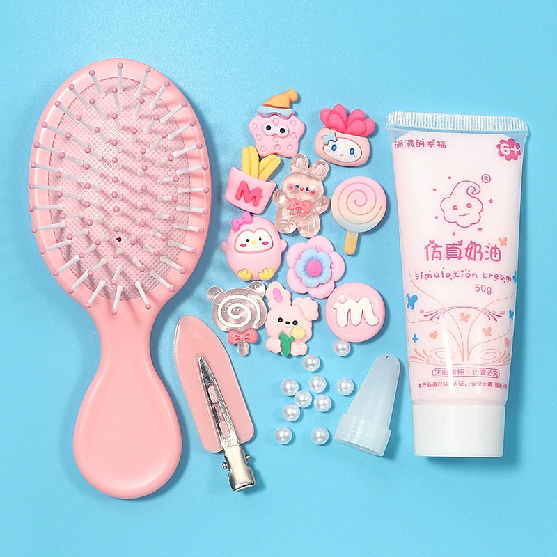 Kikizap Decoden Cream Glue and DIY Craft Supplies Set - Air Cushion Comb, Resin Accessories, Hairpins, and More - kikizap