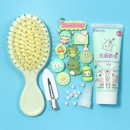 Kikizap Decoden Cream Glue and DIY Craft Supplies Set - Air Cushion Comb, Resin Accessories, Hairpins, and More - kikizap