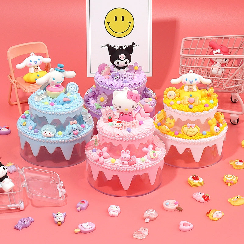 Kikizap Simulation Double Cake Jewelry Box DIY Kit with Cream Glue - Children's Handmade Gift - kikizap