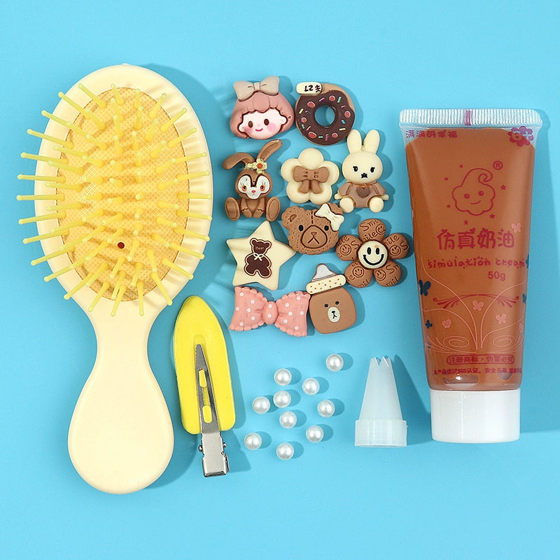 Kikizap Decoden Cream Glue and DIY Craft Supplies Set - Air Cushion Comb, Resin Accessories, Hairpins, and More - kikizap