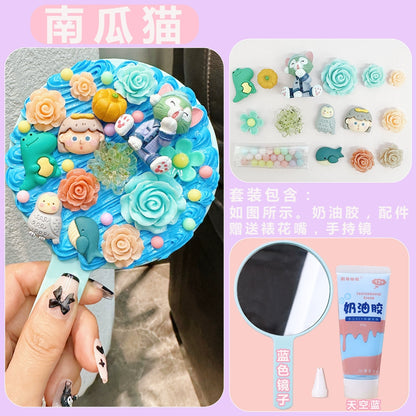 Cream Glue Mirror DIY Material Package - Handmade Cosmetic Mirror for Children