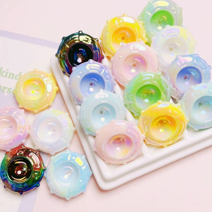 Kikizap 10 UV Coated Solid Color Bear Donut Butterfly Beads DIY Mobile Accessories Kit - kikizap