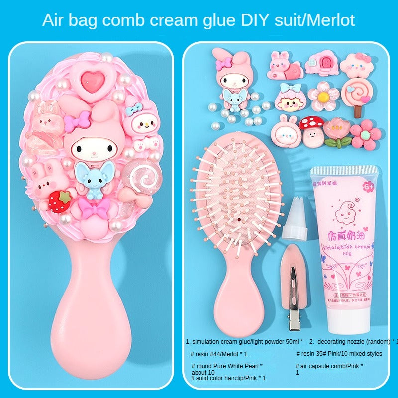 Kikizap Decoden Cream Glue and DIY Craft Supplies Set - Air Cushion Comb, Resin Accessories, Hairpins, and More - kikizap