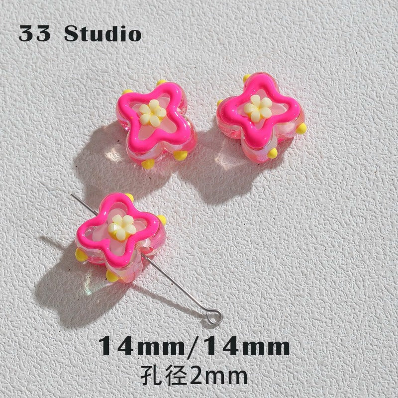 Kikizap: Pink Cartoon Beads DIY Kit - Handcrafted Charms - kikizap