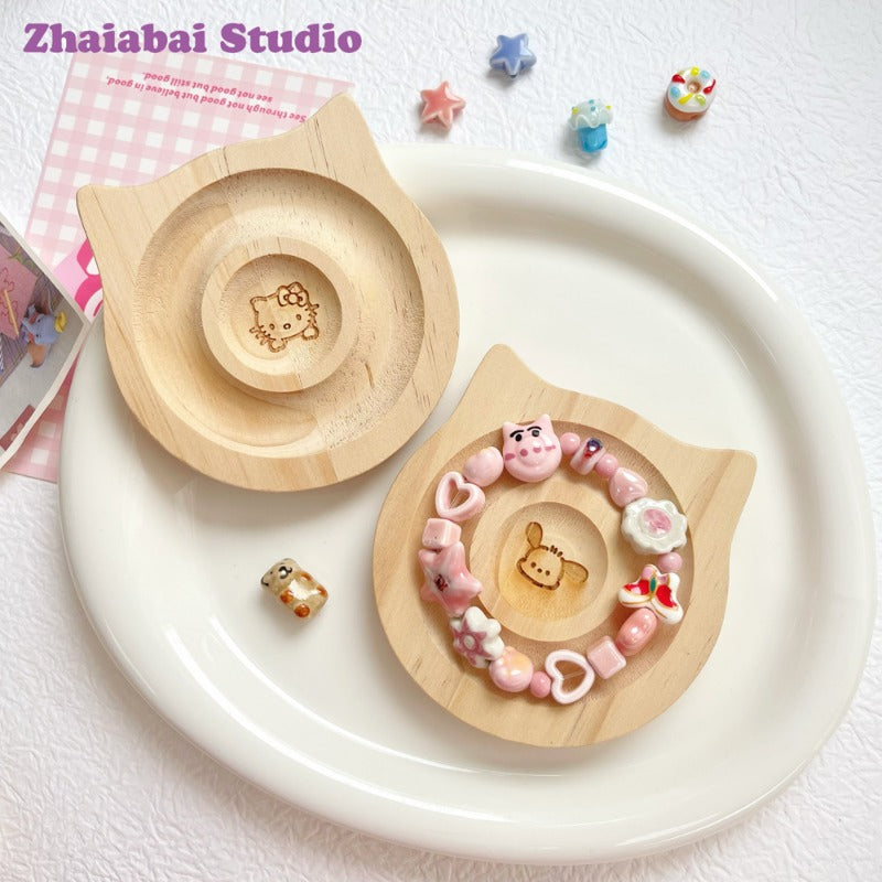 Kikizap Wooden Bead Tray for DIY Jewelry - Pine and Bamboo Display - kikizap