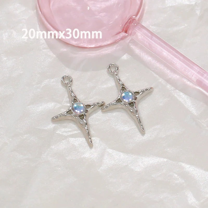 Kikizap Fairy Shimmer Silver Butterfly Star Pendants - DIY Material - kikizap