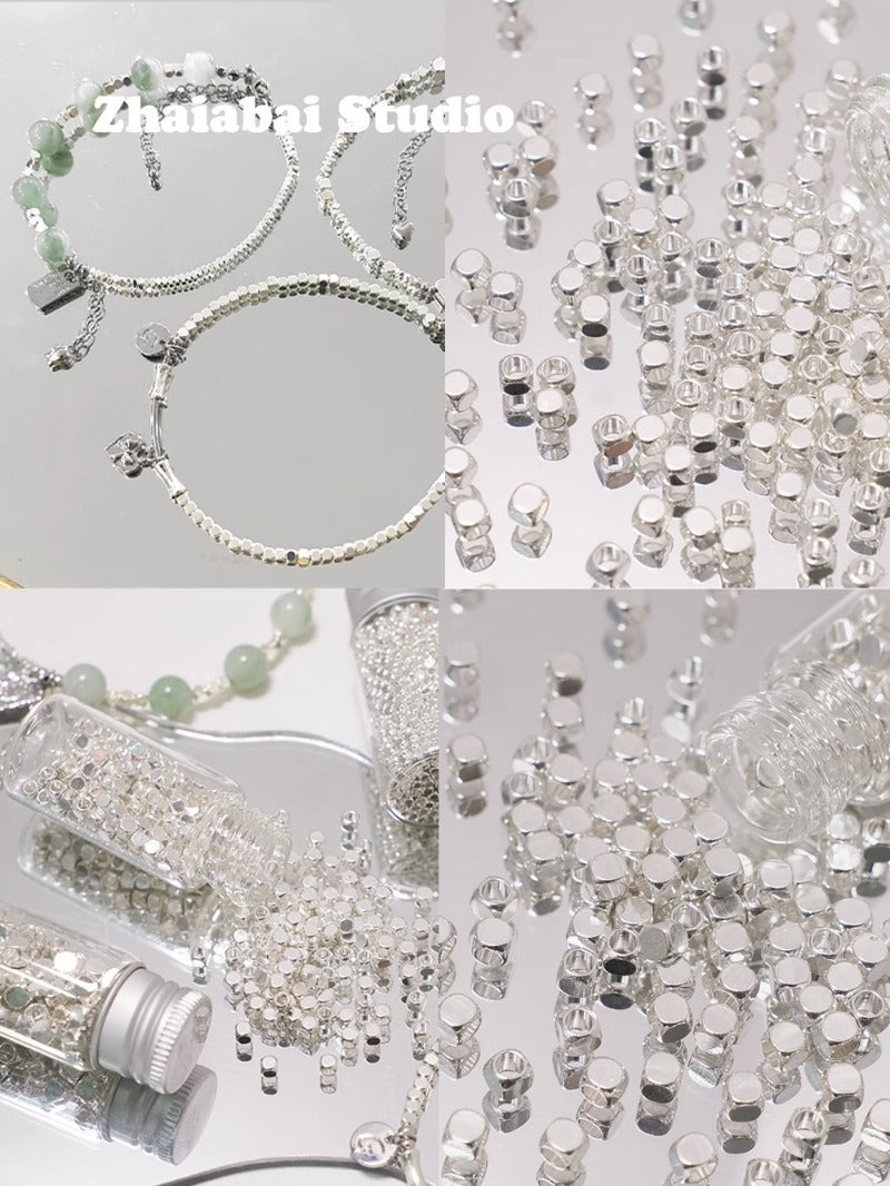 Kikizap Silver Flake Beads - DIY Jewelry Making Supplies for Bracelets and Necklaces - kikizap