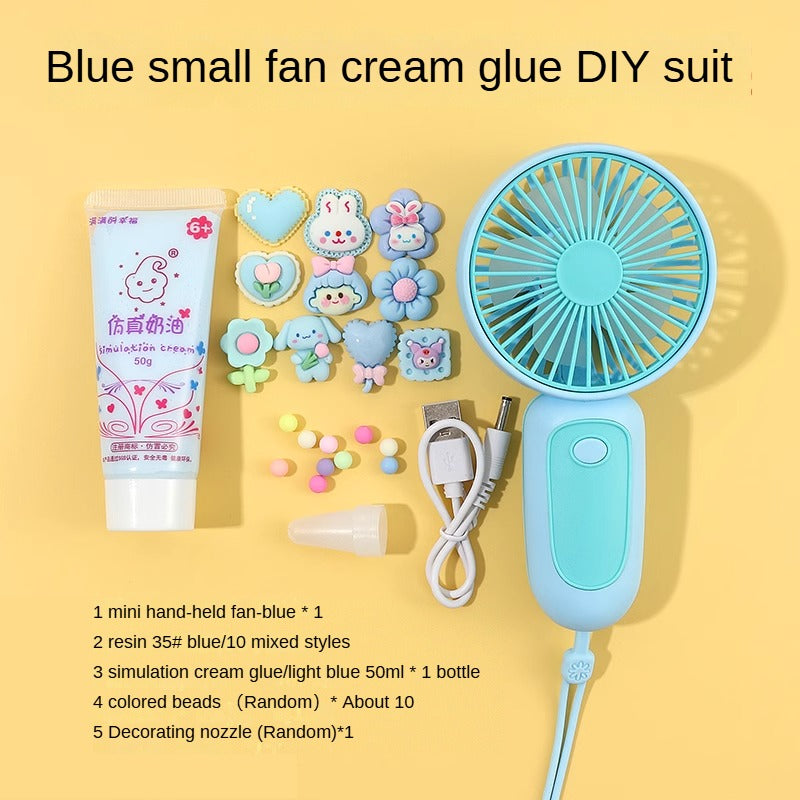 Kikizap DIY Cream Glue Mini Fan - USB Charging, Portable - kikizap